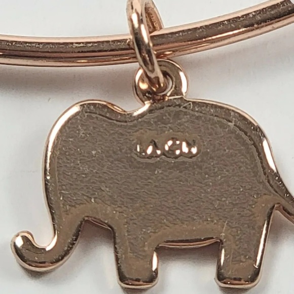 Adorable LA CN Rose Gold Elephant Charm Bangle Bracelet - Picture 2 of 4